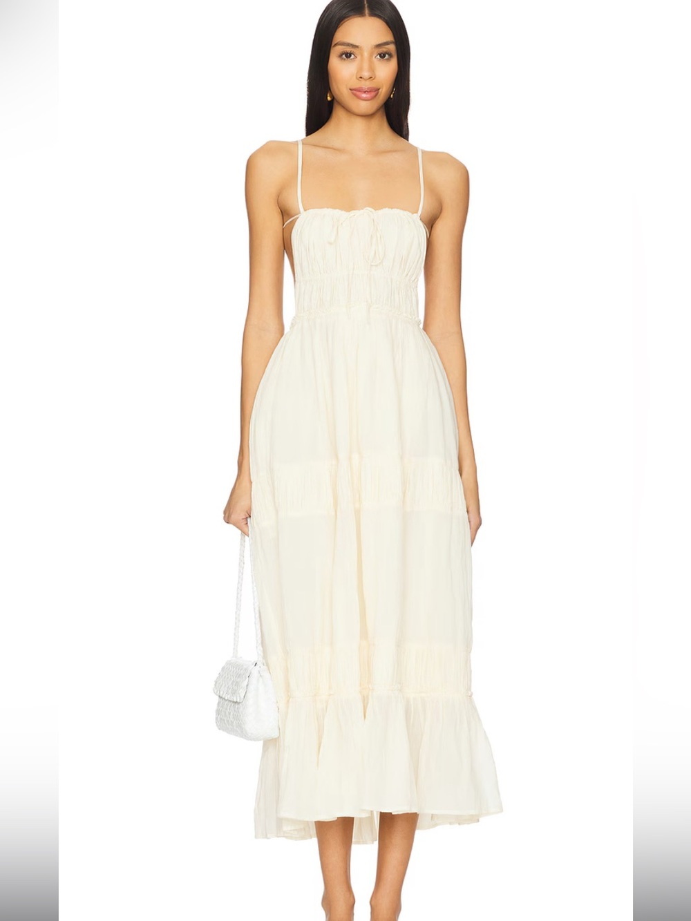 Free People-Cream Spaghetti Strap Sundress